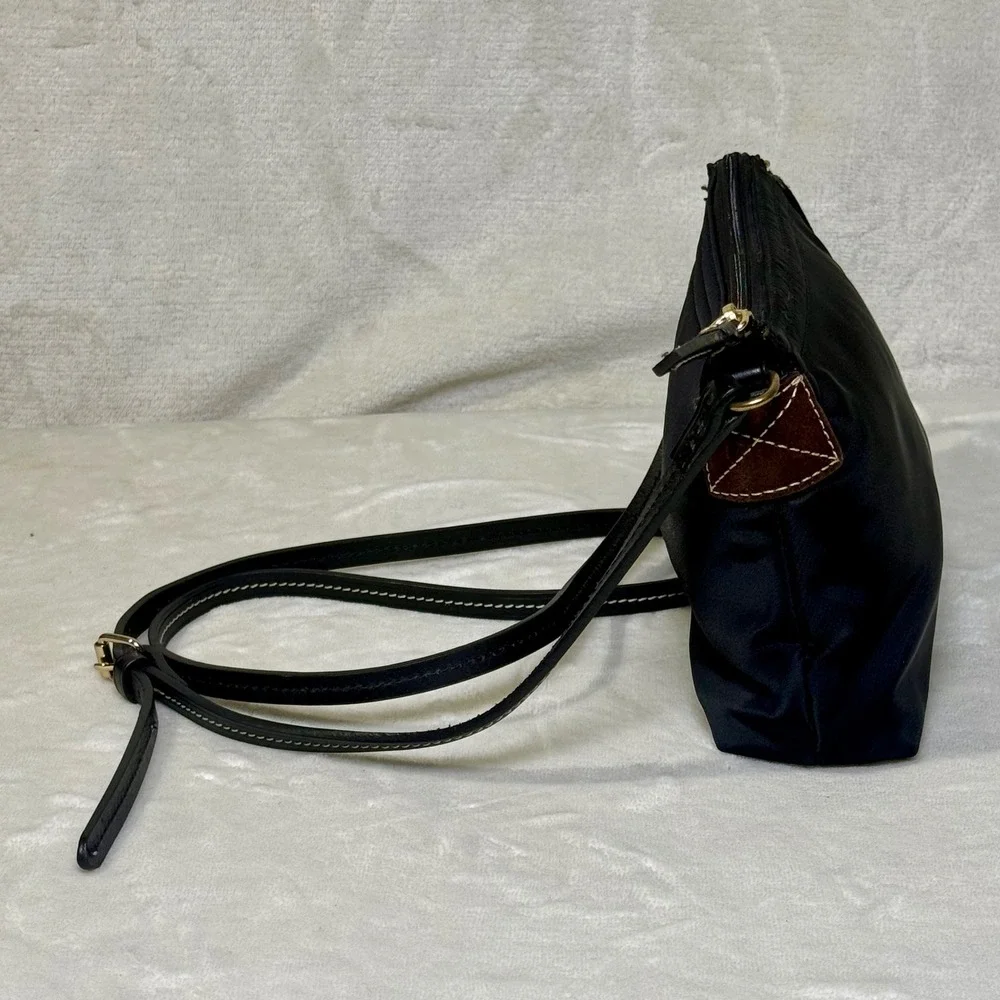 Dooney & Bourke Crossbody Bag Small Black Purse Nylon Leather Pink Preppy Y2K